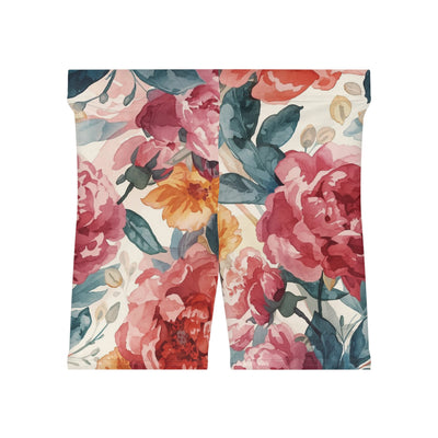 Peonies Floral Biker Shorts