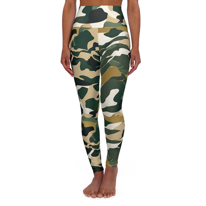 Green Camo High Waisted Yoga Leggings