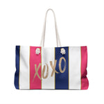 XOXO Striped Weekender Tote