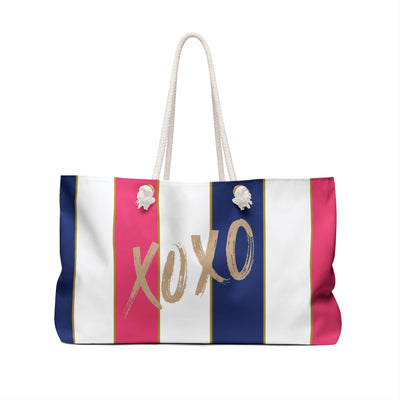 XOXO Striped Weekender Tote