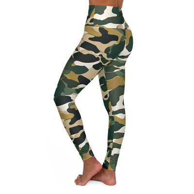 Green Camo High Waisted Yoga Leggings