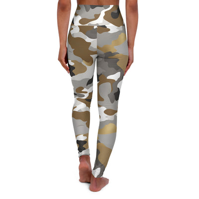 Brown and Gold Camo High Waisted Yoga Leggings