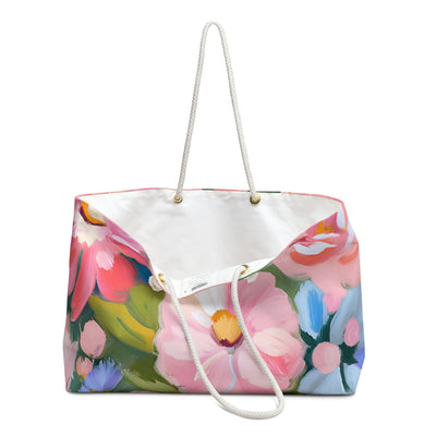 Pink Floral Weekender Tote