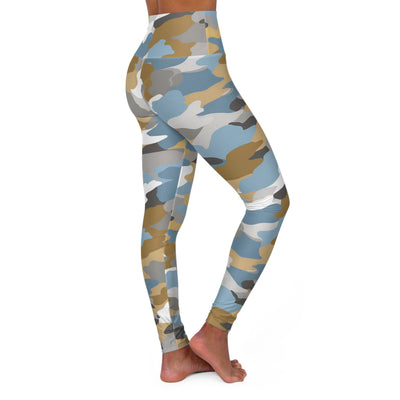 Light Blue Camo High Waisted Yoga Leggings