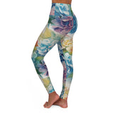 Hydrangeas Floral High Waisted Yoga Leggings