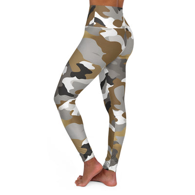 Brown and Gold Camo High Waisted Yoga Leggings