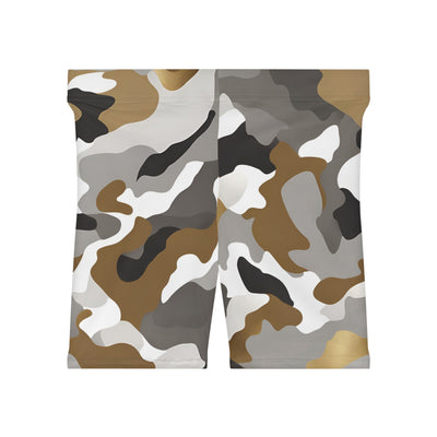 Brown and Gold Camo Biker Shorts