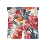 Peonies Floral Biker Shorts