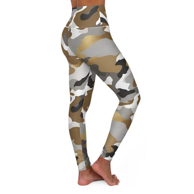 Brown and Gold Camo High Waisted Yoga Leggings