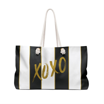 Black and White XOXO Weekender Tote