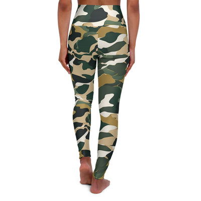 Green Camo High Waisted Yoga Leggings