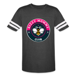 Bizzy Mommy Club Vintage Sport Charcoal T-Shirt - vintage smoke/white