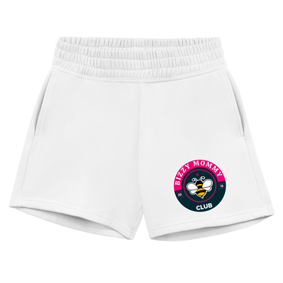 Bizzy Mommy Club Jogger Shorts - white