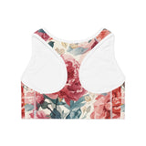 Peonies Floral Sports Bra