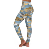 Light Blue Camo High Waisted Yoga Leggings