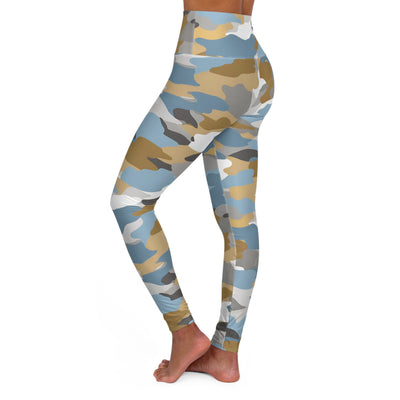 Light Blue Camo High Waisted Yoga Leggings