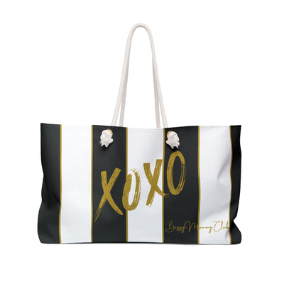 Black and White XOXO Weekender Tote