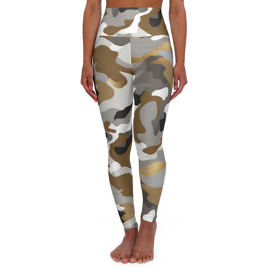 Brown and Gold Camo High Waisted Yoga Leggings