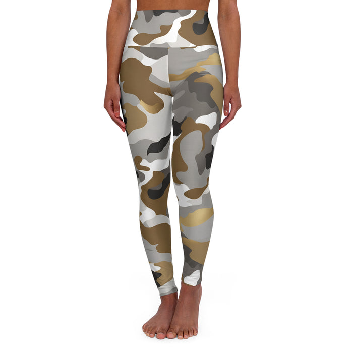 Brown and Gold Camo High Waisted Yoga Leggings