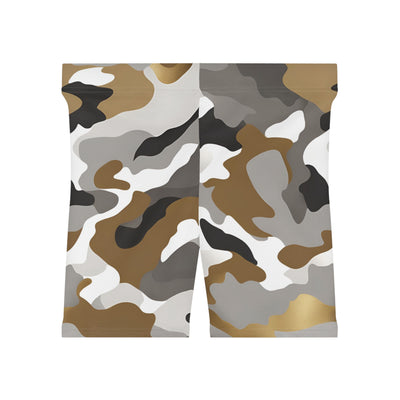 Brown and Gold Camo Biker Shorts