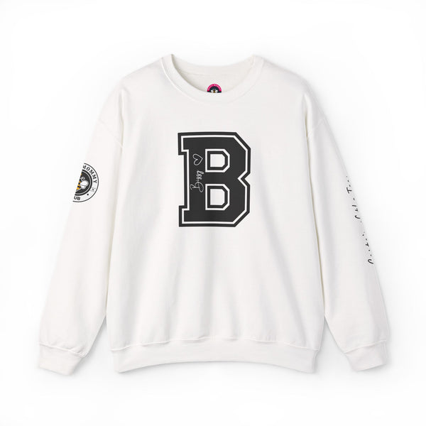 Big B Crewneck Sweatshirt - White – Bizzy Mommy Club