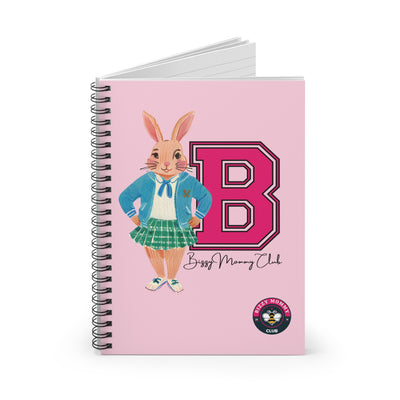 Pink Bizzy Bunny Big B Spiral Notebook