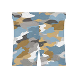 Light Blue Camo Biker Shorts