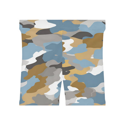 Light Blue Camo Biker Shorts