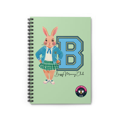 Green Bizzy Bunny Big B Spiral Notebook